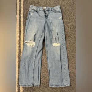 Women's Light Blue Distressed Jeans